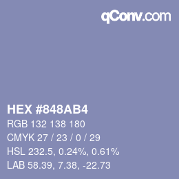 Farbcode: HEX #848AB4 | qconv.com