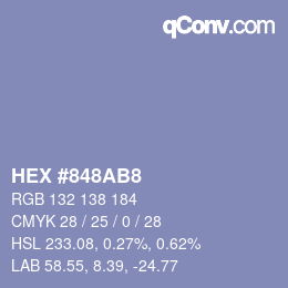Código de color: HEX #848AB8 | qconv.com