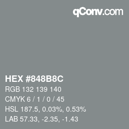 Color code: HEX #848B8C | qconv.com