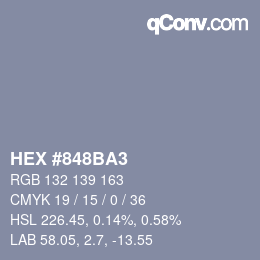 カラーコード: HEX #848BA3 | qconv.com