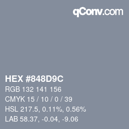 Color code: HEX #848D9C | qconv.com
