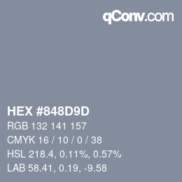 Color code: HEX #848D9D | qconv.com