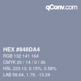 Color code: HEX #848DA4 | qconv.com