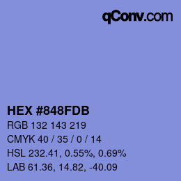 カラーコード: HEX #848FDB | qconv.com