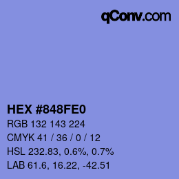 Color code: HEX #848FE0 | qconv.com