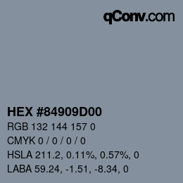 Color code: HEX #84909D00 | qconv.com