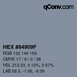 Color code: HEX #84909F | qconv.com