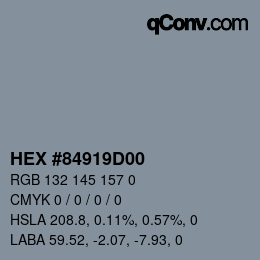Color code: HEX #84919D00 | qconv.com