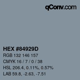 カラーコード: HEX #84929D | qconv.com