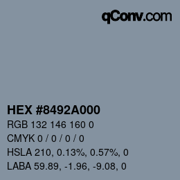 Color code: HEX #8492A000 | qconv.com
