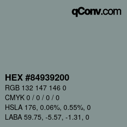 Color code: HEX #84939200 | qconv.com
