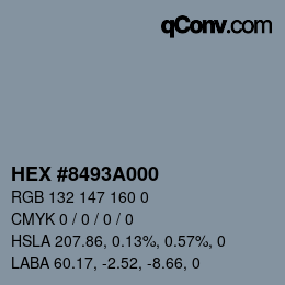Color code: HEX #8493A000 | qconv.com