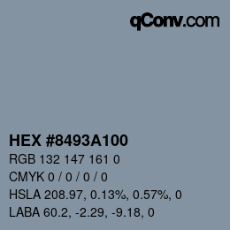 カラーコード: HEX #8493A100 | qconv.com