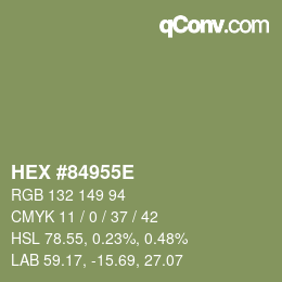 Color code: HEX #84955E | qconv.com