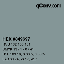 Código de color: HEX #849697 | qconv.com