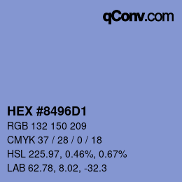 カラーコード: HEX #8496D1 | qconv.com