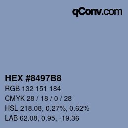 Farbcode: HEX #8497B8 | qconv.com