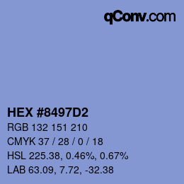 Color code: HEX #8497D2 | qconv.com