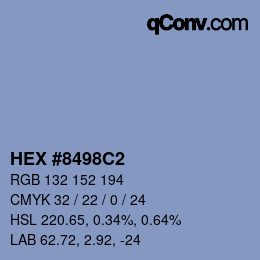 Código de color: HEX #8498C2 | qconv.com