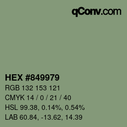 Color code: HEX #849979 | qconv.com