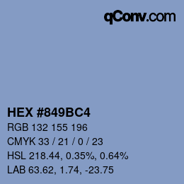 Farbcode: HEX #849BC4 | qconv.com