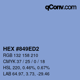 Color code: HEX #849ED2 | qconv.com