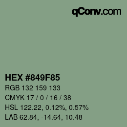 Color code: HEX #849F85 | qconv.com