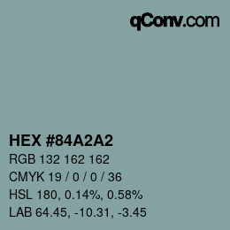 カラーコード: HEX #84A2A2 | qconv.com