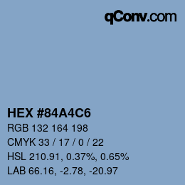 Color code: HEX #84A4C6 | qconv.com