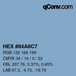 Color code: HEX #84A8C7 | qconv.com