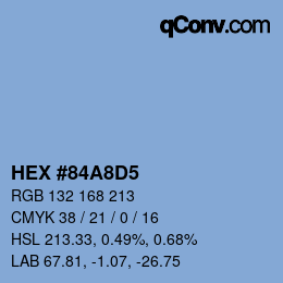 Color code: HEX #84A8D5 | qconv.com