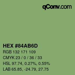 Código de color: HEX #84AB6D | qconv.com