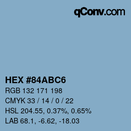 Color code: HEX #84ABC6 | qconv.com