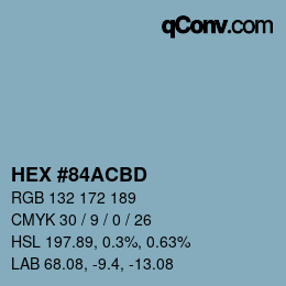 Color code: HEX #84ACBD | qconv.com