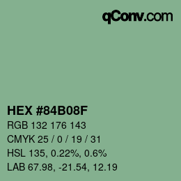 Color code: HEX #84B08F | qconv.com