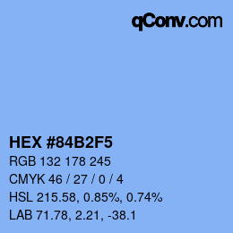 カラーコード: HEX #84B2F5 | qconv.com