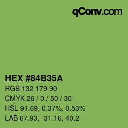 Color code: HEX #84B35A | qconv.com