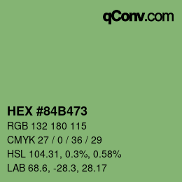 Color code: HEX #84B473 | qconv.com