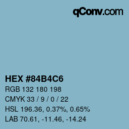 Color code: HEX #84B4C6 | qconv.com