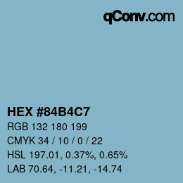 カラーコード: HEX #84B4C7 | qconv.com