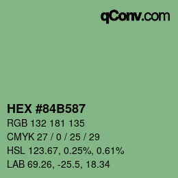 Color code: HEX #84B587 | qconv.com