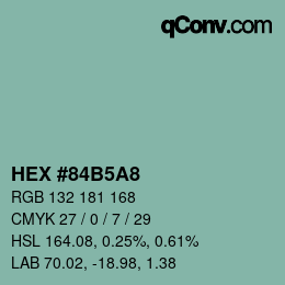 Color code: HEX #84B5A8 | qconv.com