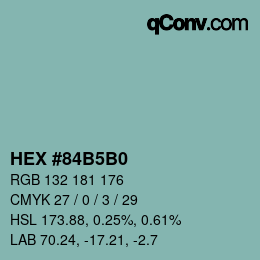 Color code: HEX #84B5B0 | qconv.com