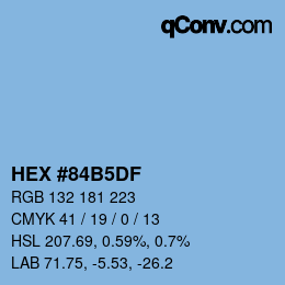 Color code: HEX #84B5DF | qconv.com
