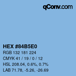 Color code: HEX #84B5E0 | qconv.com