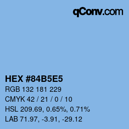 Código de color: HEX #84B5E5 | qconv.com