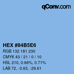 Código de color: HEX #84B5E6 | qconv.com