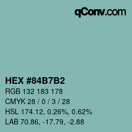Color code: HEX #84B7B2 | qconv.com