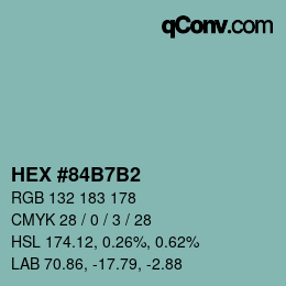 Color code: HEX #84B7B2 | qconv.com