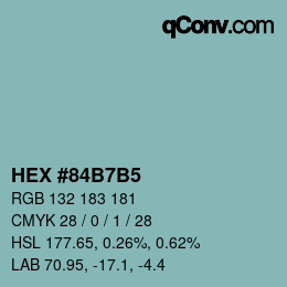 カラーコード: HEX #84B7B5 | qconv.com